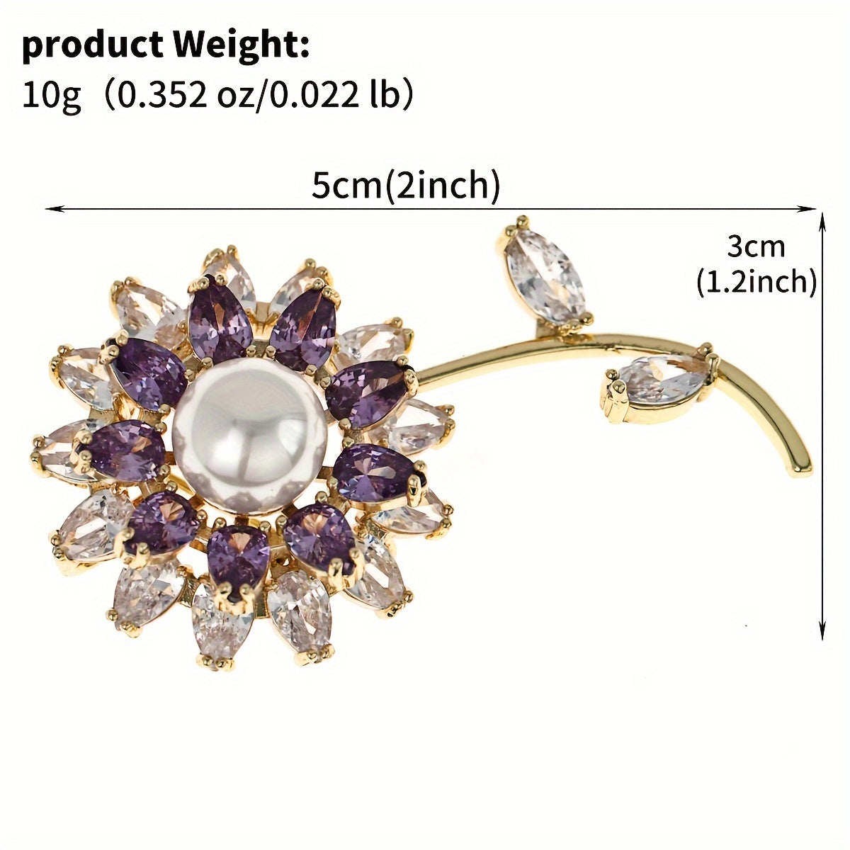 Vintage uslubidagi gullar bilan bezatilgan yeng pin, porloq zirkoniy bilan, ayollar uchun sharf va kiyimlarga hashamat va nafislik qo'shish uchun mukammal.