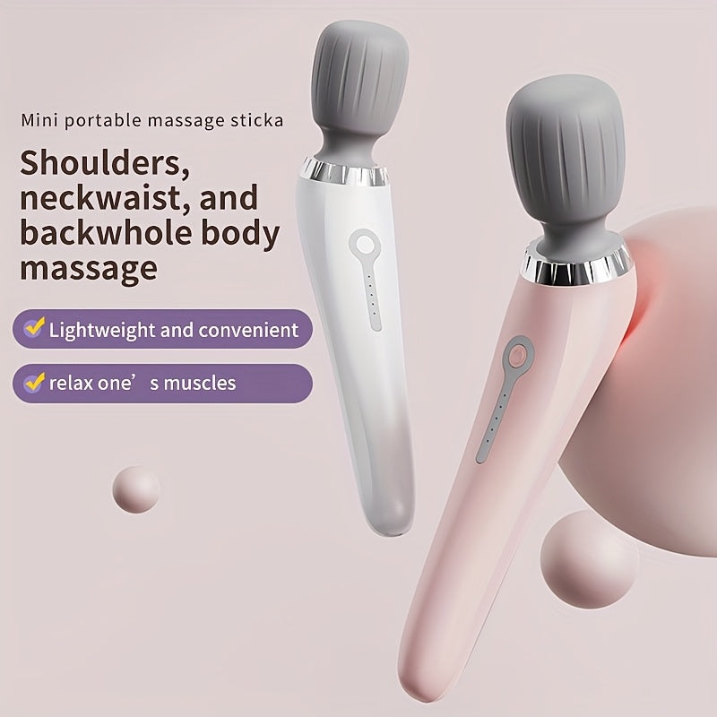 Portable Electric Massage Stick for Whole Body with USB Charging Silicone Head Rechargeable Battery
