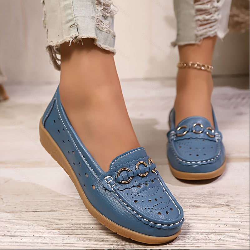 Zapatos casuales transpirable de mujer con forro sintético y perforaciones para todas las estaciones