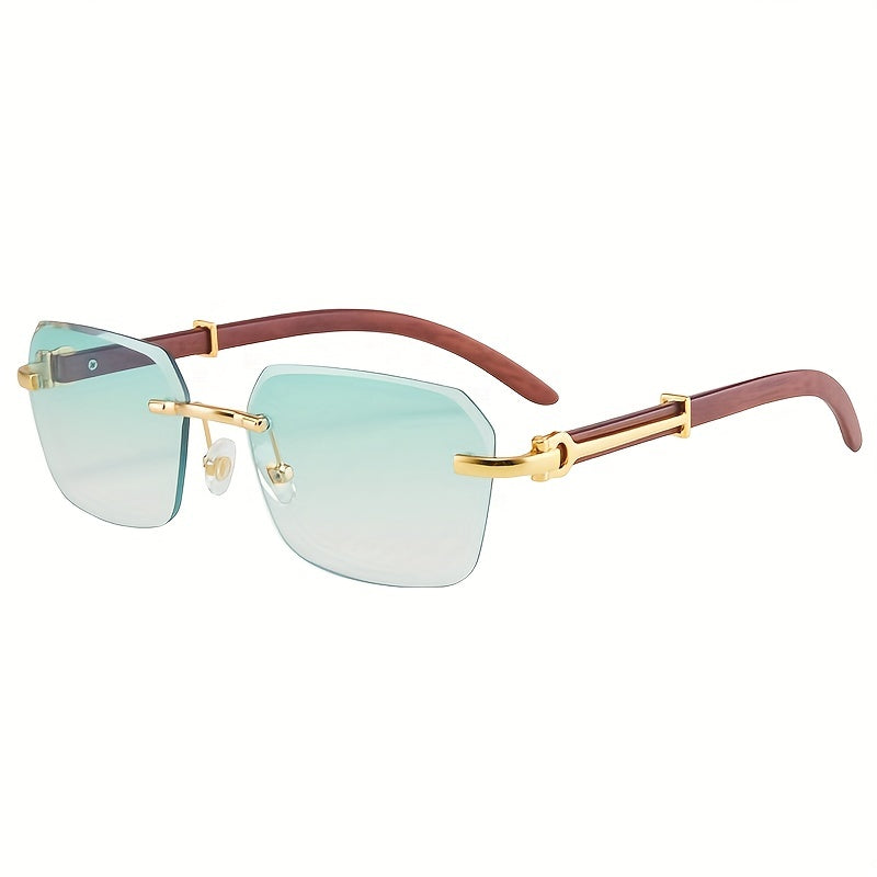 Men's Square Frameless PC Lens Fashion Sunglasses for Men