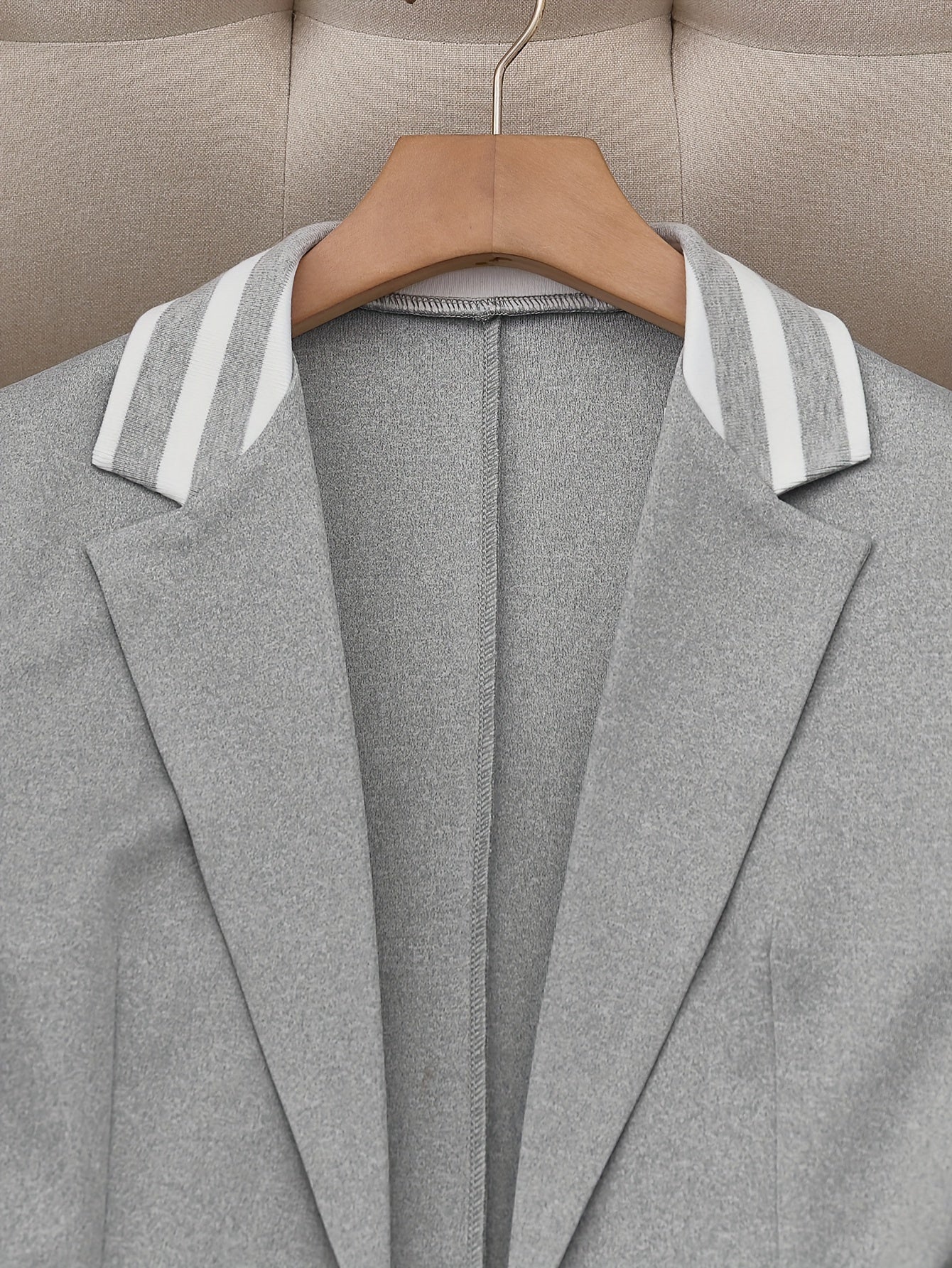 Conjunto de pantalón de color sólido para mujer con blazer de cuello de chal y pantalones con cinturilla de cordón