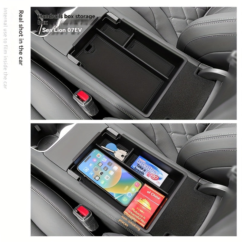 Universal Car Armrest Box Storage for 24 EV Models Black Plastic