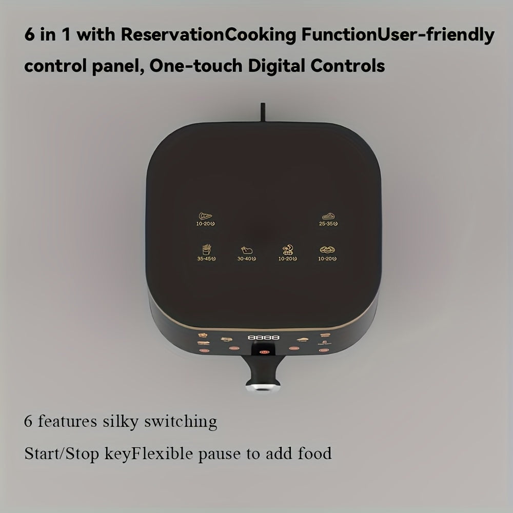 8L Raqamli Havo Fritüri Stol pechasi 6-in-1 Pishirish Past shovqinli yopishqoq savat