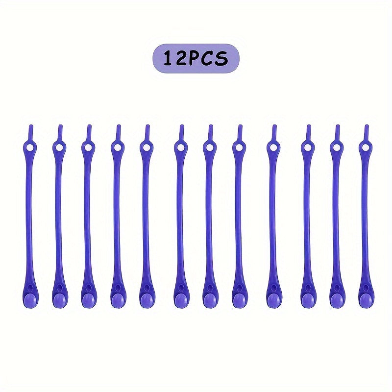 12 Pcs Colorful Elastic Shoe Laces for Casual Sneakers Easy to Replace