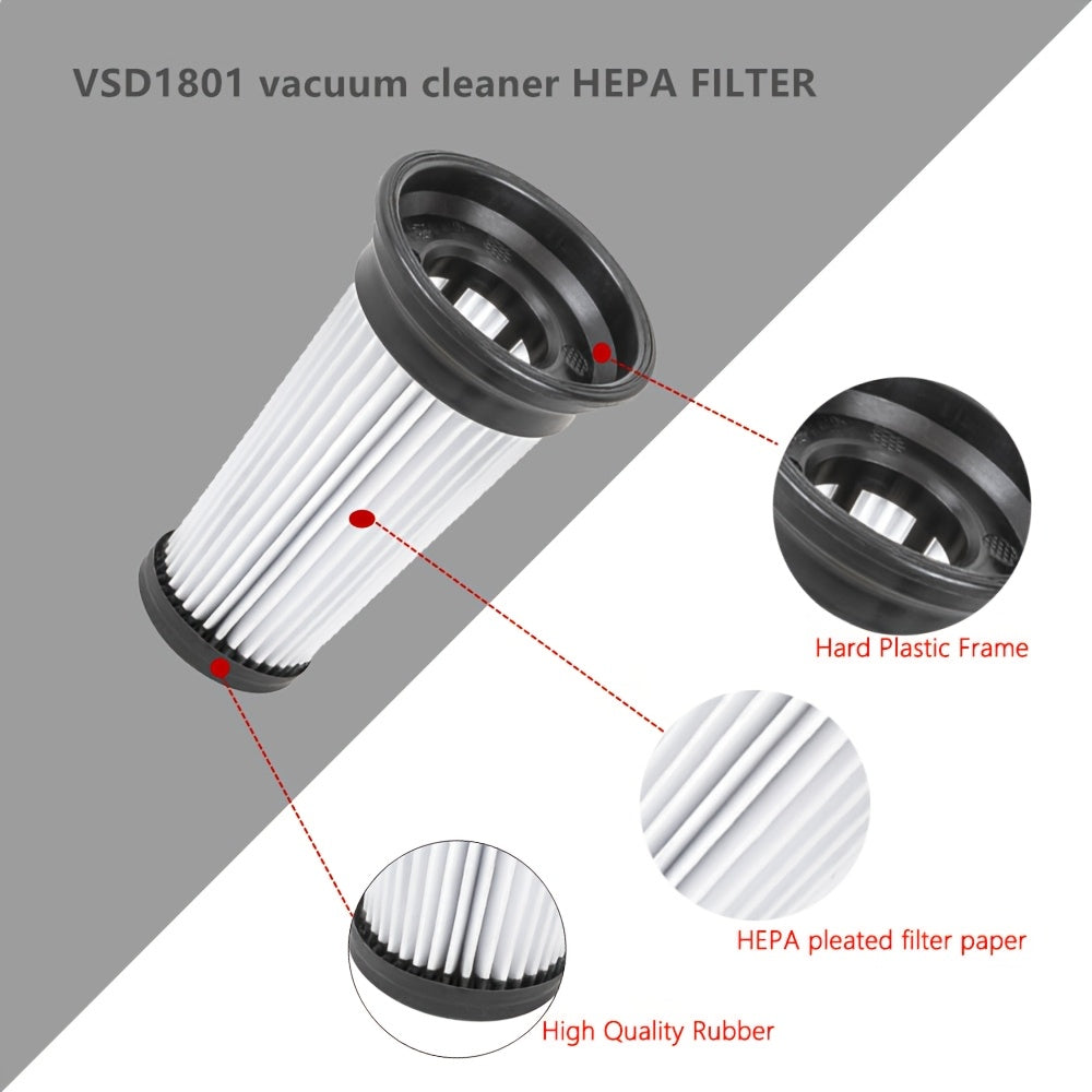 4-Piece HEPA Vacuum Filter Set for Stick Hand Vacuum Washable Durable Plastic