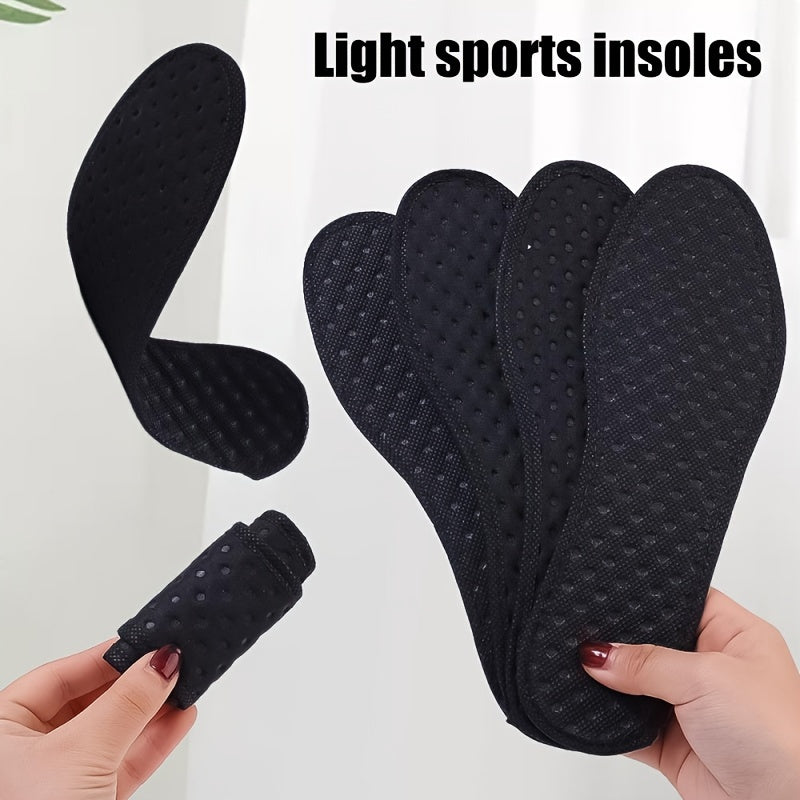 Unisex Perforated Insoles Black Shock-Absorbing Breathable Cushioned