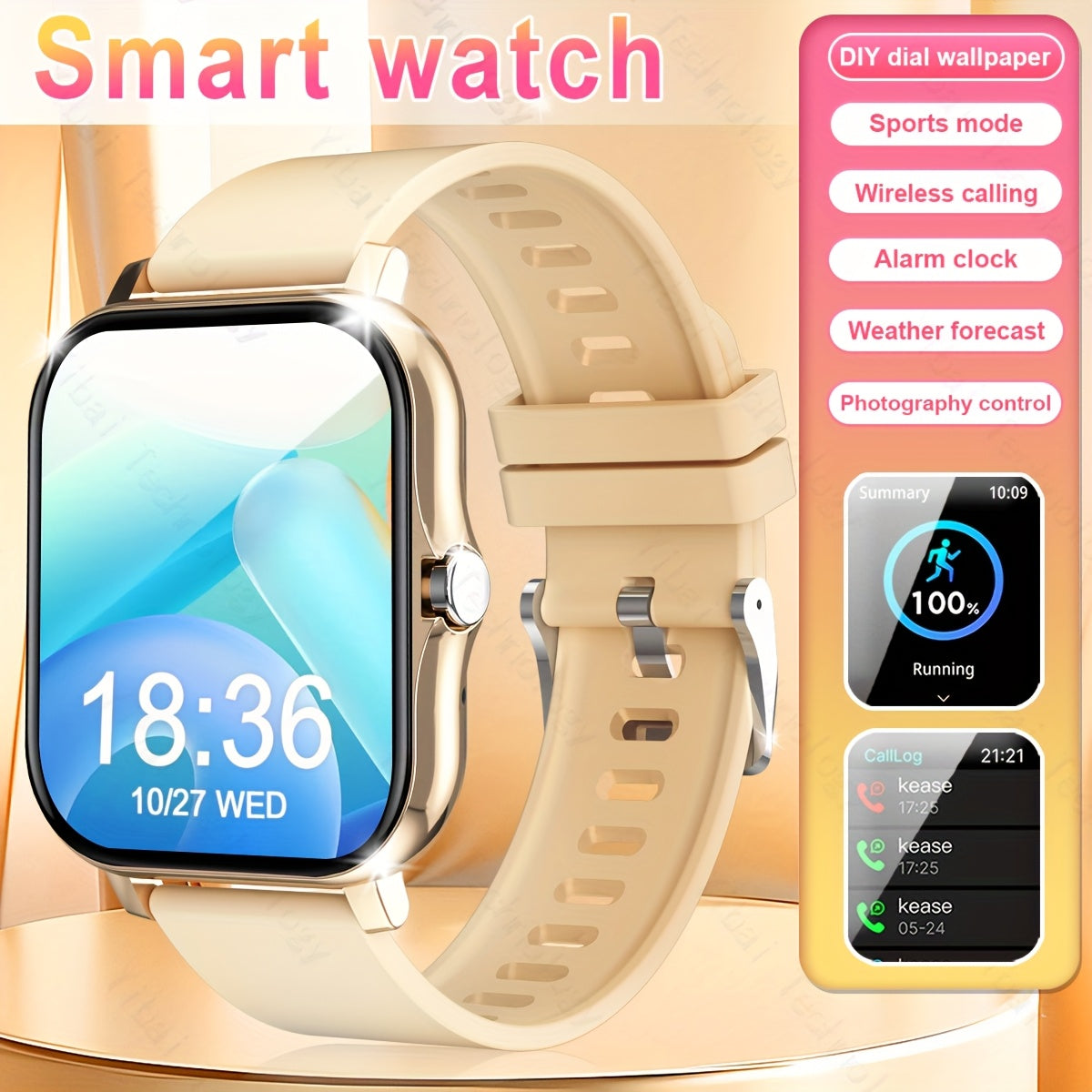 Smart Watch for Men and Women 1.83 Inch HD Screen Fitness Tracker with Call and Voice Assistant
