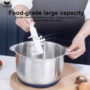 Stainless Steel Meat Grinder uy sharoitida tayyorlanadigan taomlar uchun muhim oshxona asbobi bo'lib, mustahkam plastmassa korpusi va Yevropa standarti rozetkasi bilan ta'minlangan.