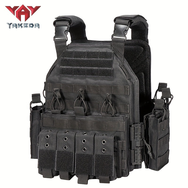 Tactical Training Vest for Adults Breathable Tear-Resistant Polyester Expandable Outdoor Sports Black