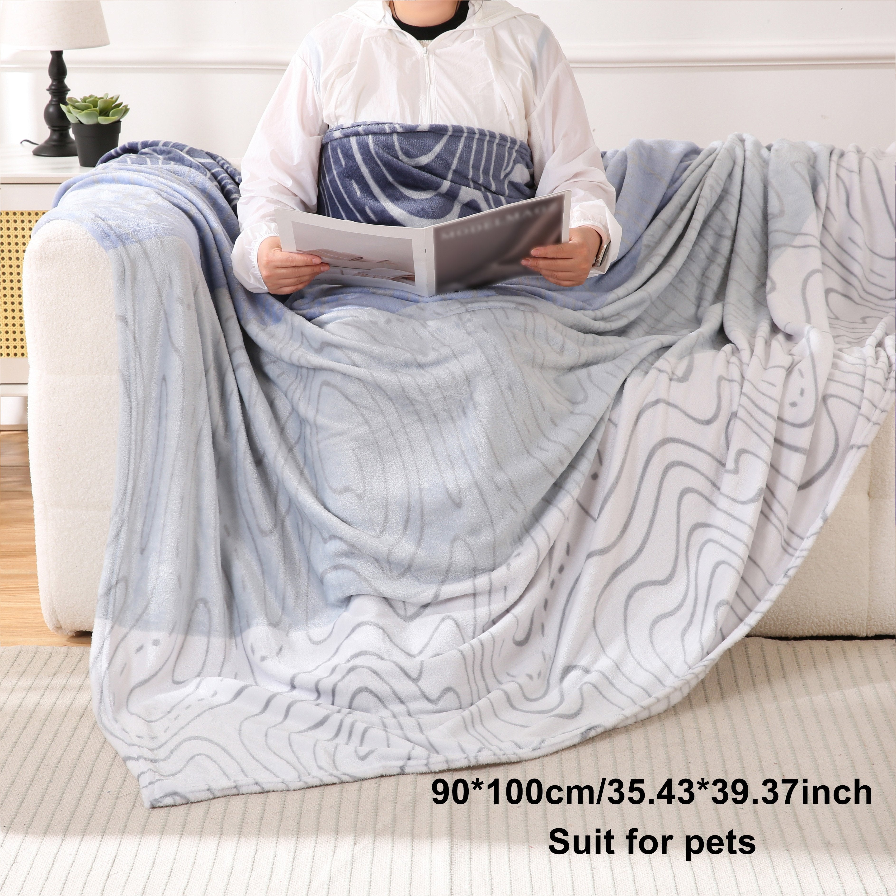 Manta de franela moderna de 200GSM, lavable a máquina, para todas las estaciones, ropa de cama versátil