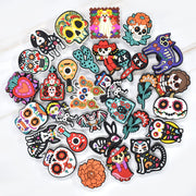 30/50pcs Soft Plastic Mexico Day Of The Dead Skeleton Shoe Charms for Sandals