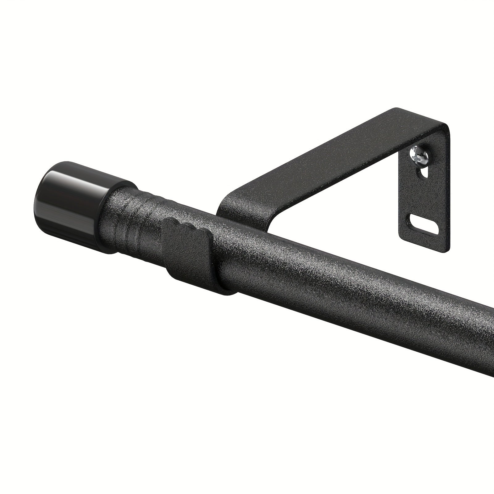 Heavy Duty Black Metal Curtain Rod Set 5/8 Inch Supports Up to 11.34 KG