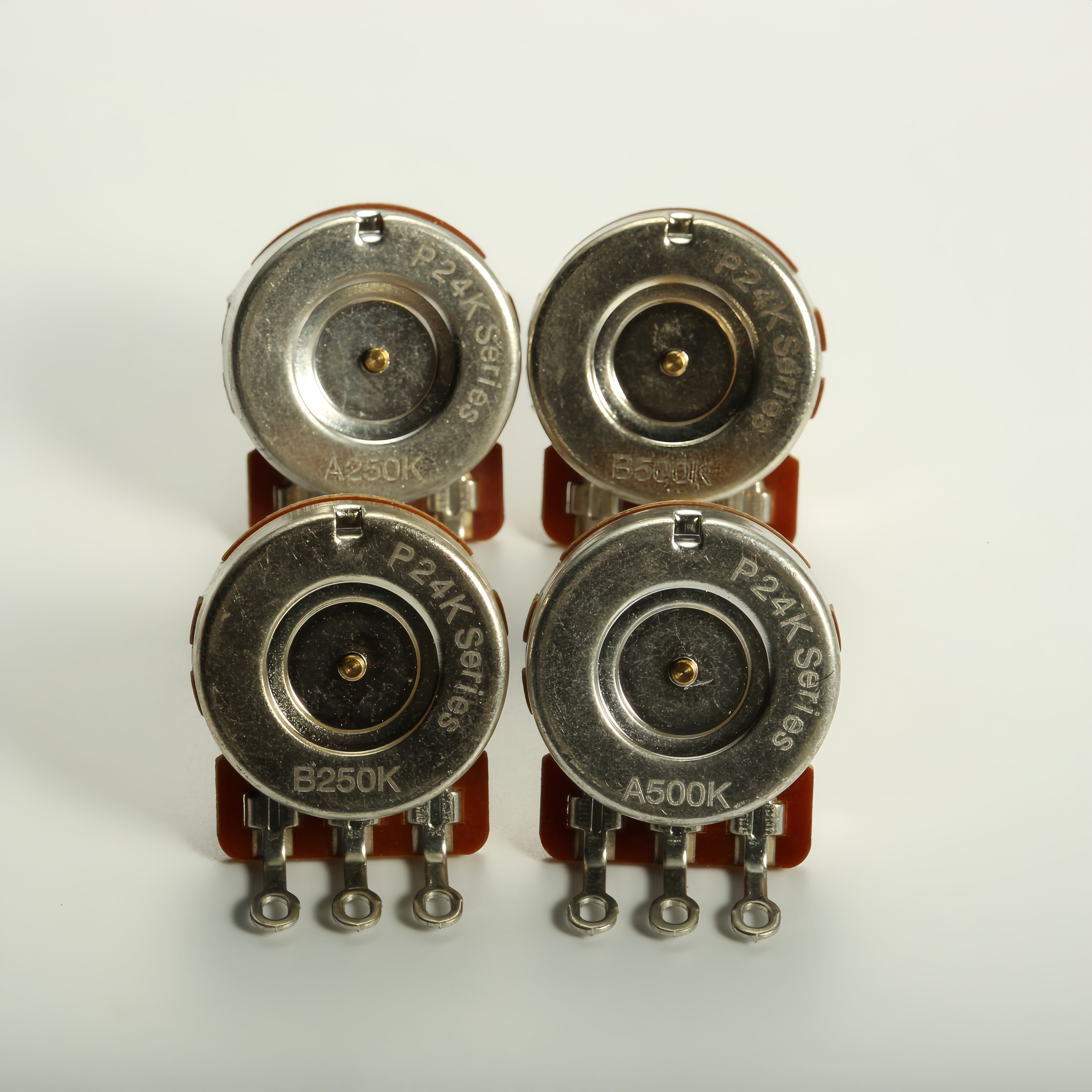 Potenciómetros de guitarra de latón, eje corto de 3/8 pulgadas, 250K 500K para bajo eléctrico