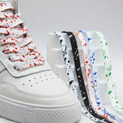 Unisex Canvas Shoe Laces Colorful Ink Tie Dye Pattern 2 Pairs