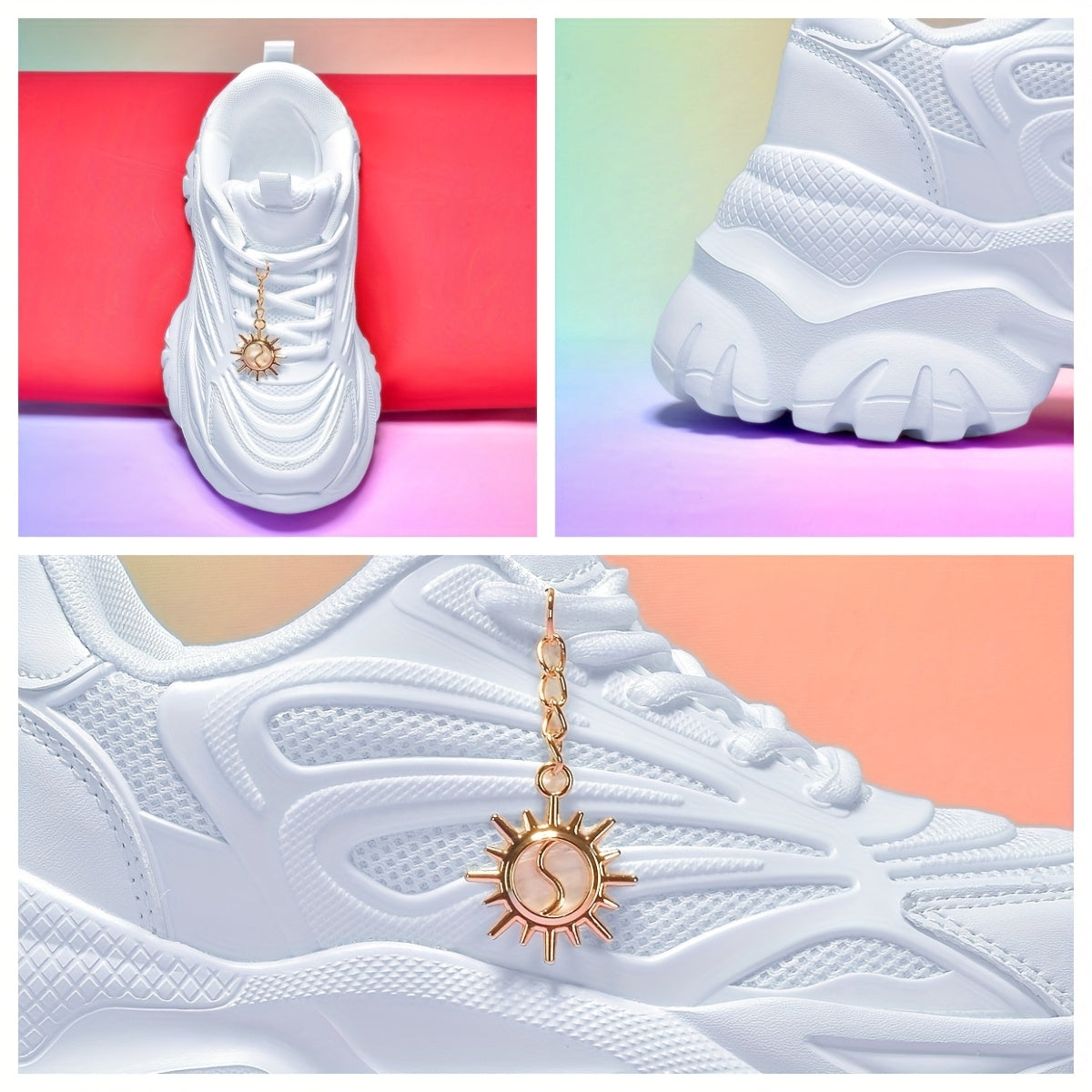 Модные женские кроссовки с дышащей сеткой, EVA подошвой, нескользящей платформой на каблуке, увеличением роста на 6 см и верхом и внутренней частью из однотонной ткани.