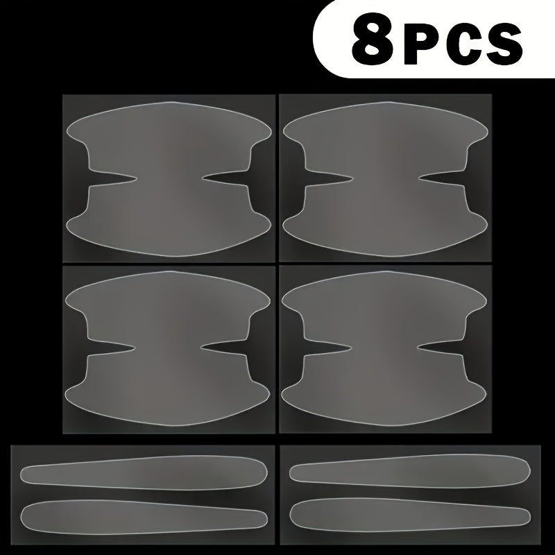 8pcs Película protectora para manijas de puertas de coche transparente de PVC resistente a arañazos e impermeable
