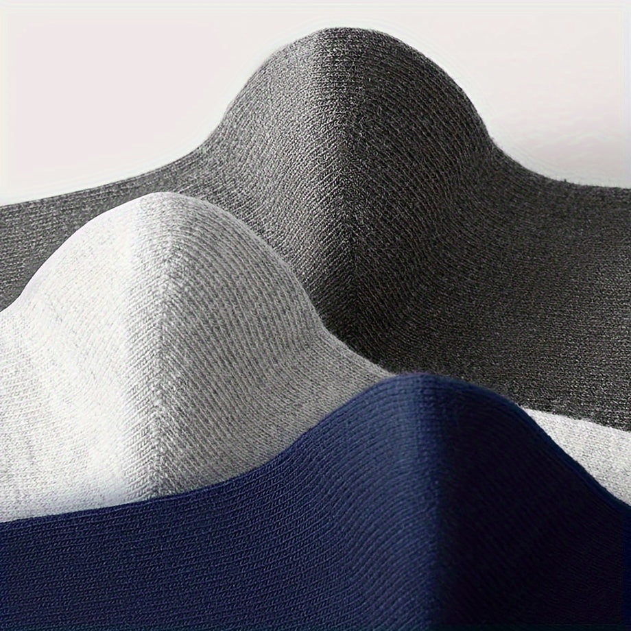 Men's Cotton Socks 10 Pairs Mid-Calf Alphabet Pattern Breathable Stretch Knit Business Casual