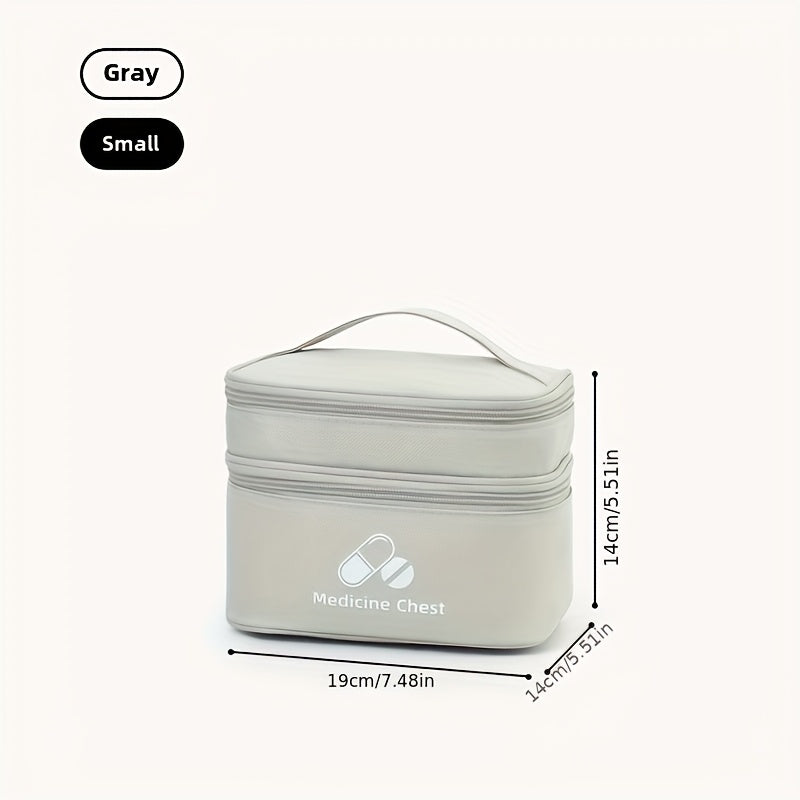 Unisex Nylon Large Capacity Medicine Storage Bag with Zipper Dustproof