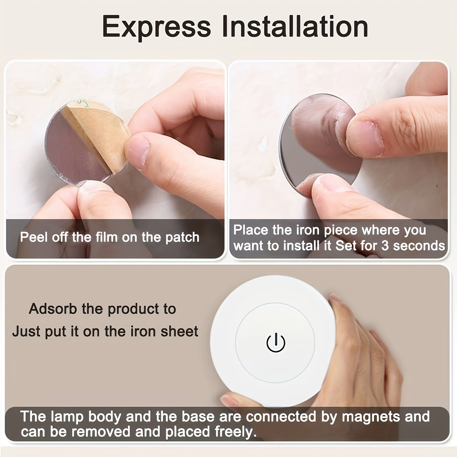 Rechargeable USB Night Light with Touch Switch Adjustable Brightness Indoor Wall Lamp Portable Modern Lighting