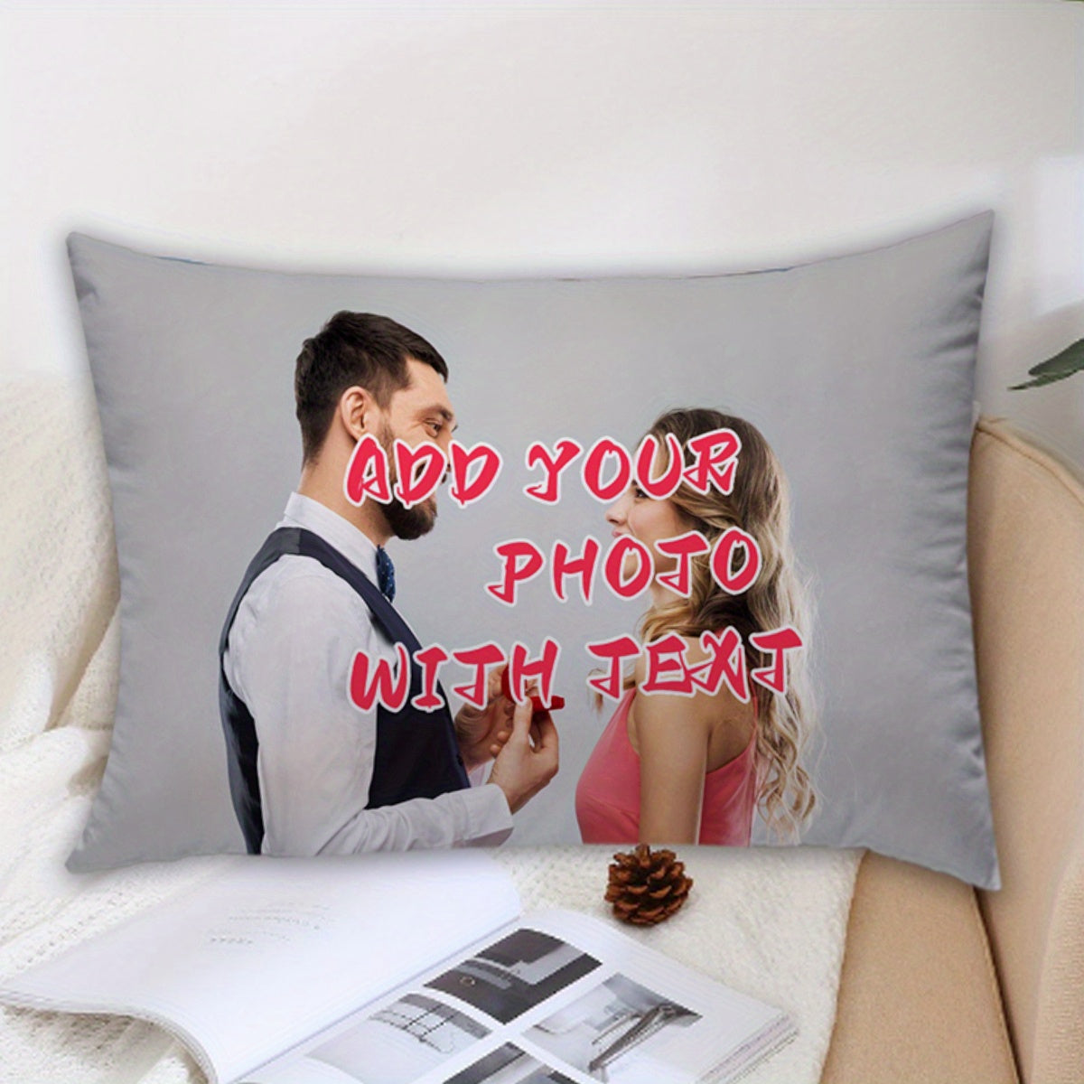 Personalized Double-Sided Photo Pillowcase Soft Polyester for Gifts 30x50 cm
