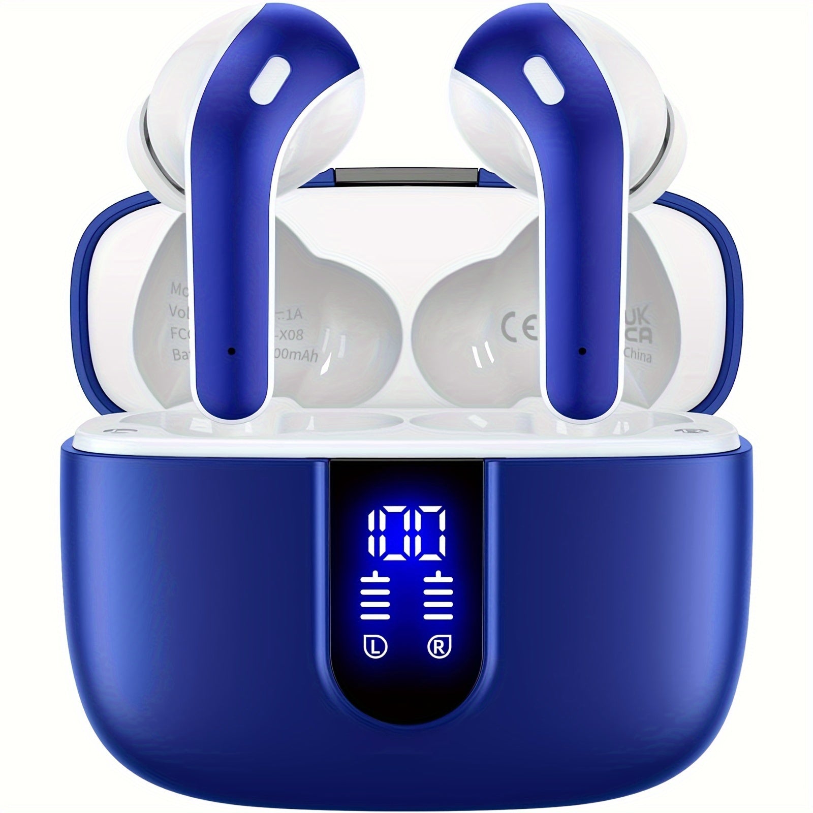 Wireless Earbuds with 60H Playback Noise Cancelling Touch Control Rechargeable Battery