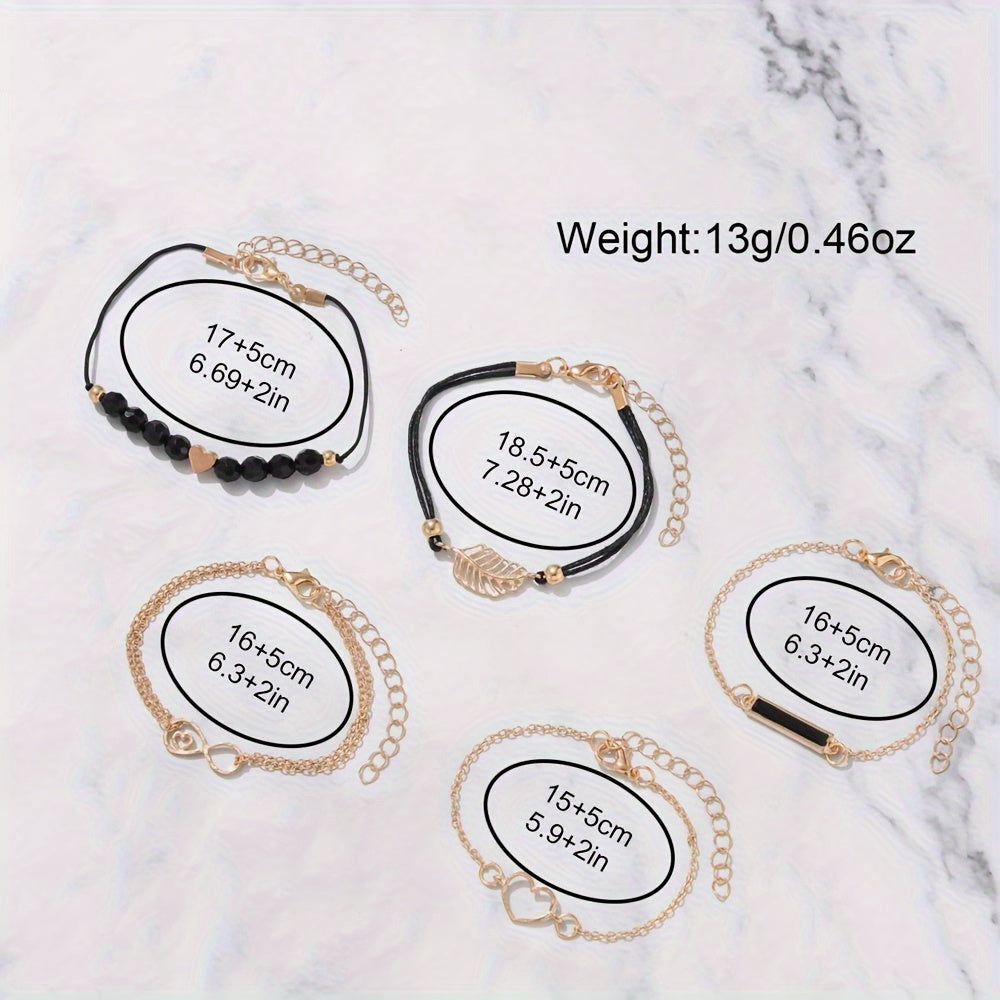 6 dona ayollar uchun pushti yurak dizayni soatlari bilan rhinestones va mos keladigan bilakuzuklar to'plami