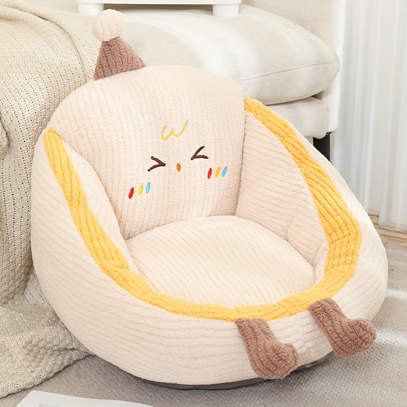 Round Polyester Cushion for Full Body Support, Machine Washable Pink Gaming Seat Pad