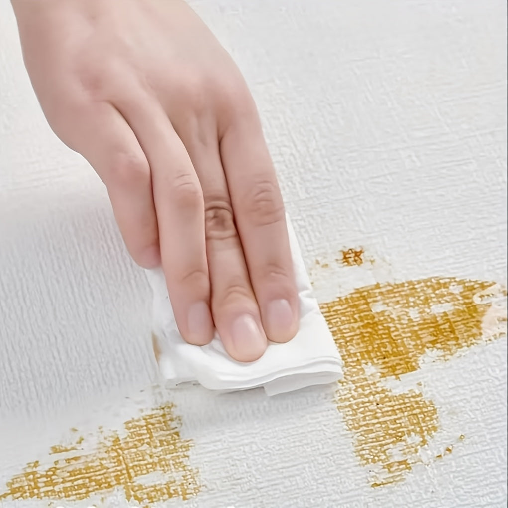 2 Rolls of Linen Pattern Wall Stickers Waterproof Self-Adhesive 10M DIY 3D Wallpaper