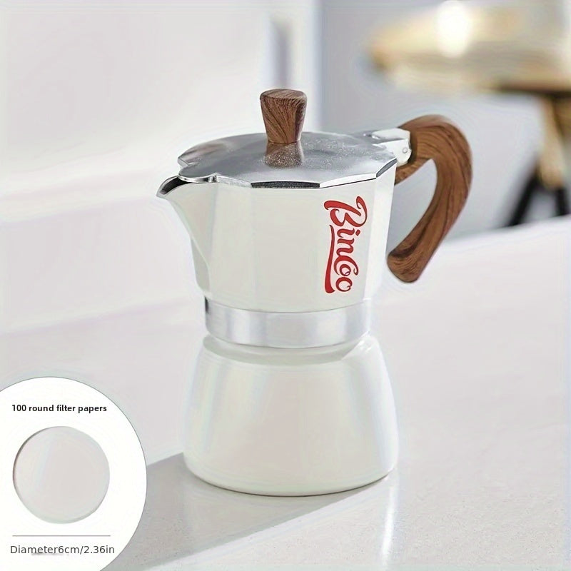 Olla moka italiana para preparar café, aluminio duradero, uso en exteriores