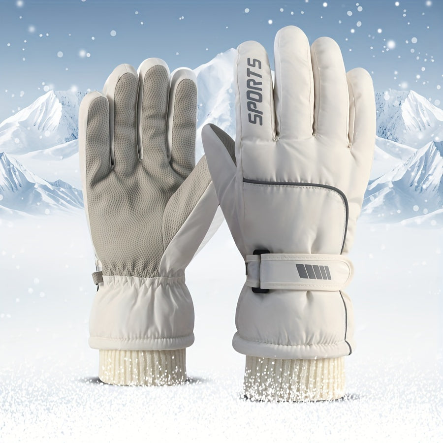 Winter Ski Gloves Touchscreen Compatible Waterproof Windproof Fleece Lined Anti-Slip Grip