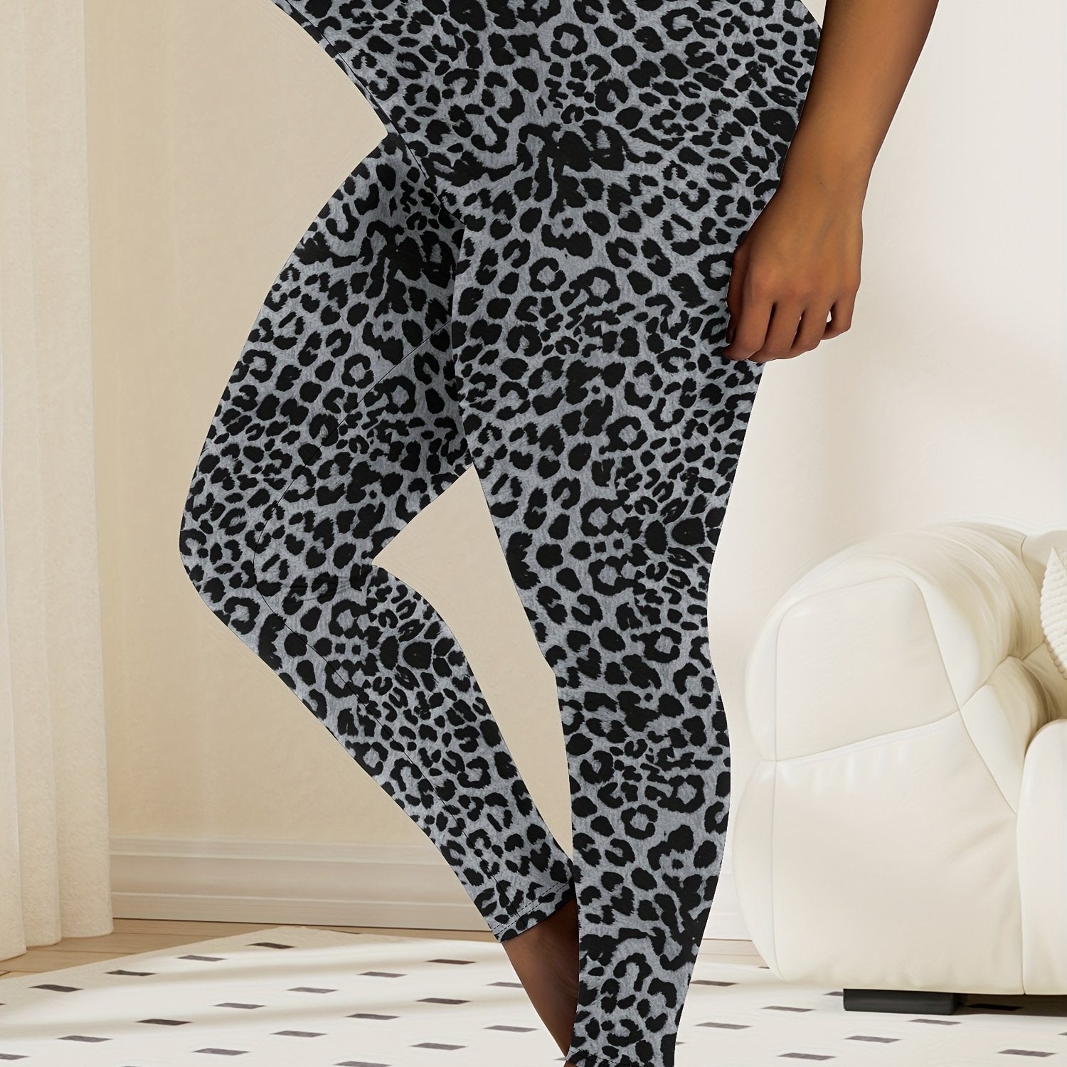 Leggings de yoga de talla grande para mujer de cintura alta con control de abdomen y tela suave