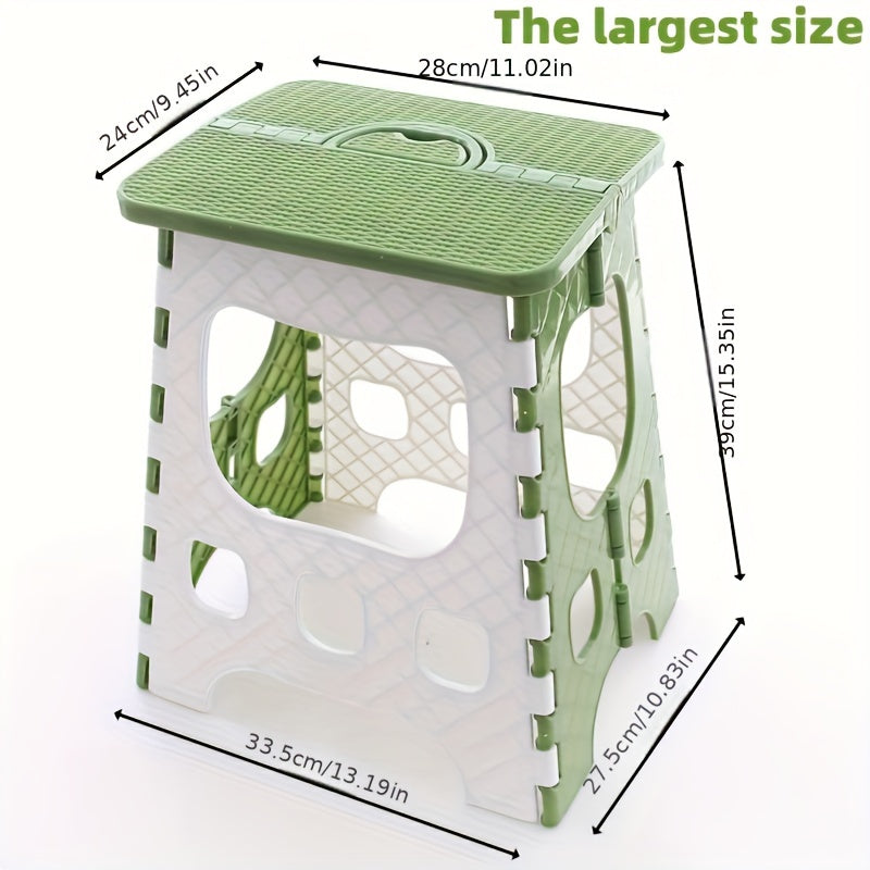 Taburete de plástico ligero con asa, plegable para baño, cocina y camping