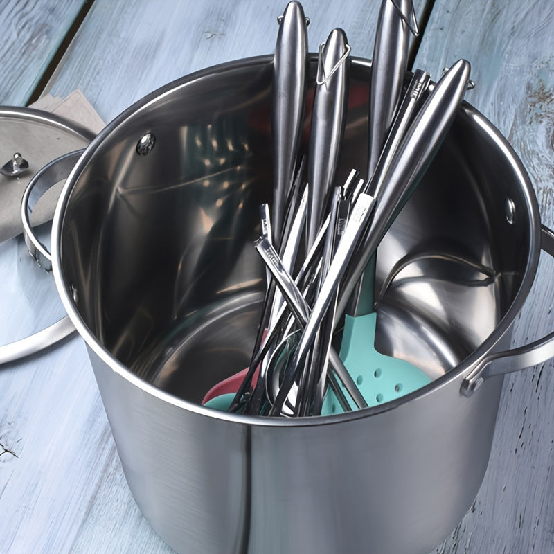 Stainless Steel Stockpot 6.8 Quart with Tempered Glass Lid for Soup and Stew Cooking