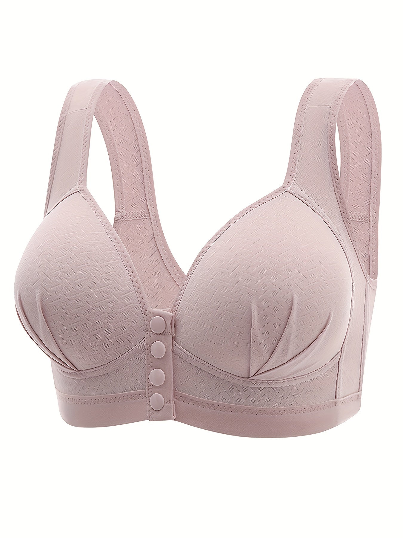 Women's Wireless Push Up Bra with Front Buckle, Breathable and Comfortable Lingerie
