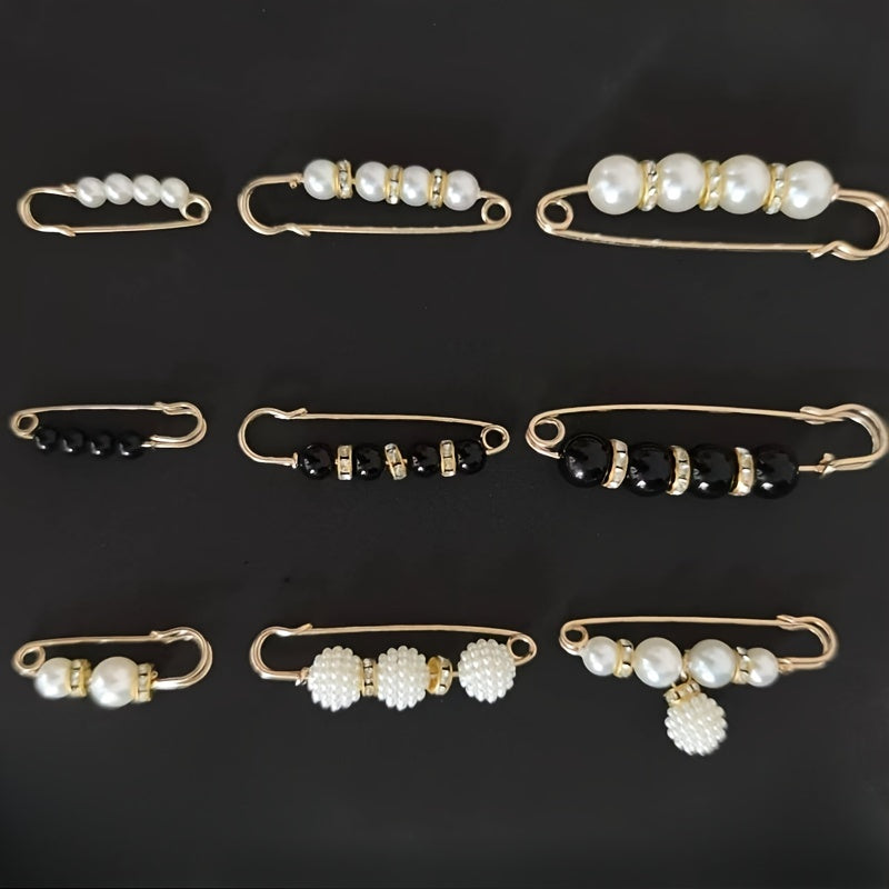 Set of 9 Adjustable Waistband Clips for Pants and Skirts Non-Slip Buckle Brooches