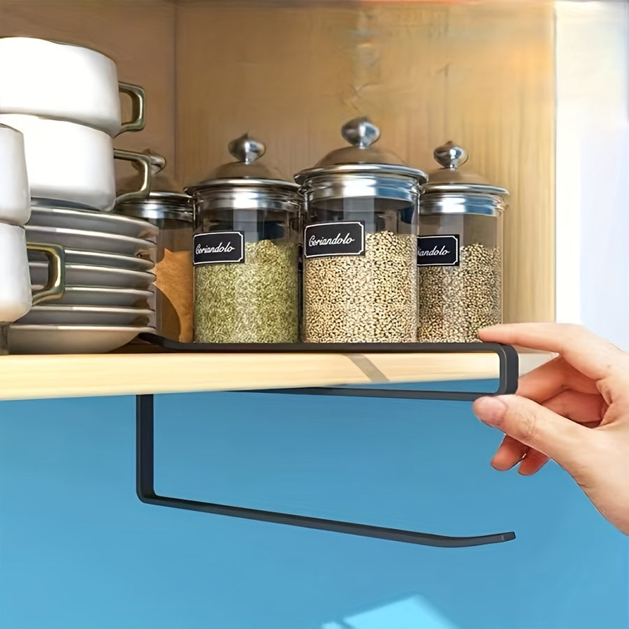 Kitchen Paper Towel Holder No-Drill Cabinet Mount Easy Install Storage