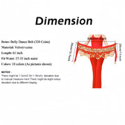 Black Sequin Belly Dance Waist Belt for Oriental and Indian Dance