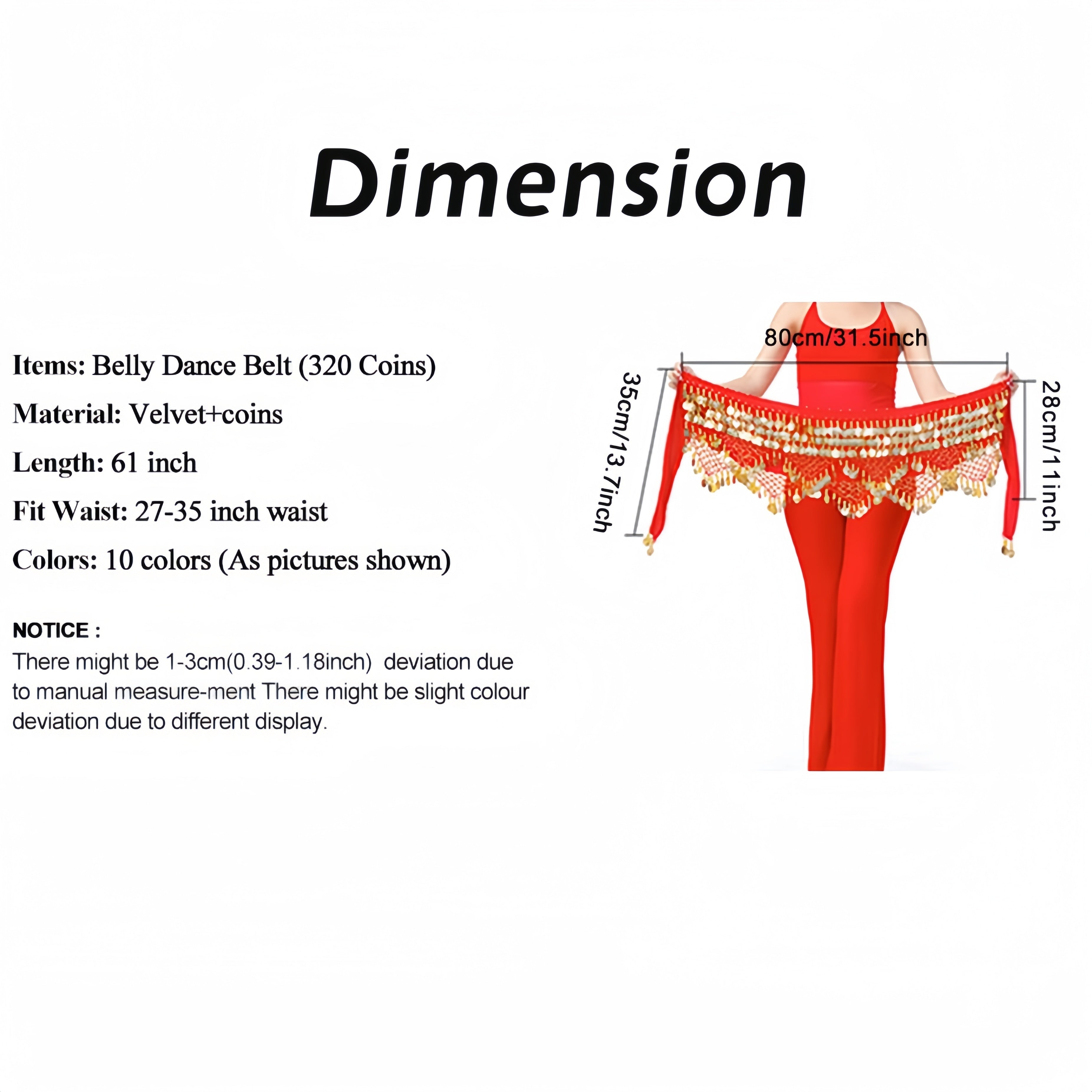 Black Sequin Belly Dance Waist Belt for Oriental and Indian Dance