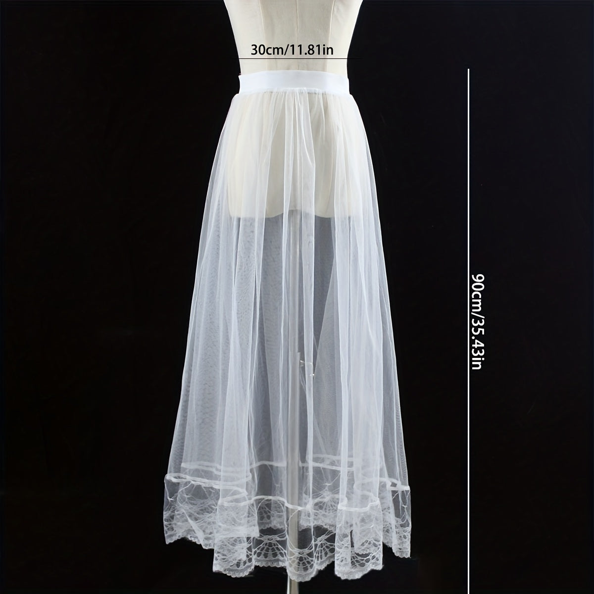 Women's Lace Tulle Ballet Skirt Solid Color Mesh Casual Outer Skirt