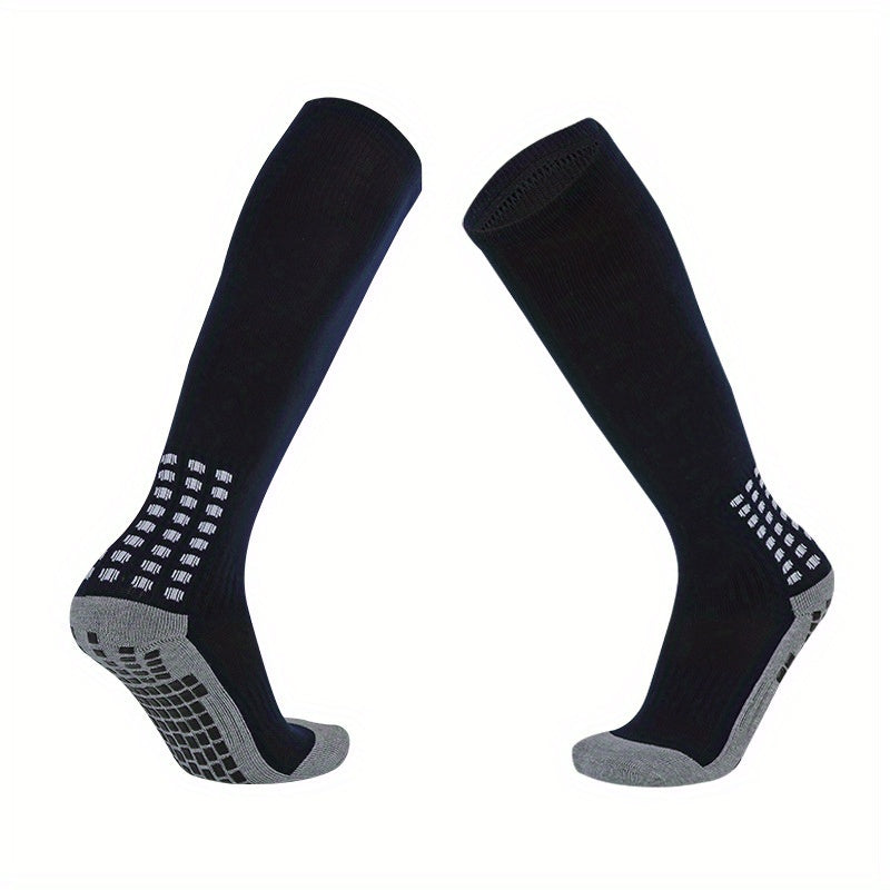 Men's Knee High Football Soccer Socks Solid Color Knit Polyester Spandex 1/2 Pairs