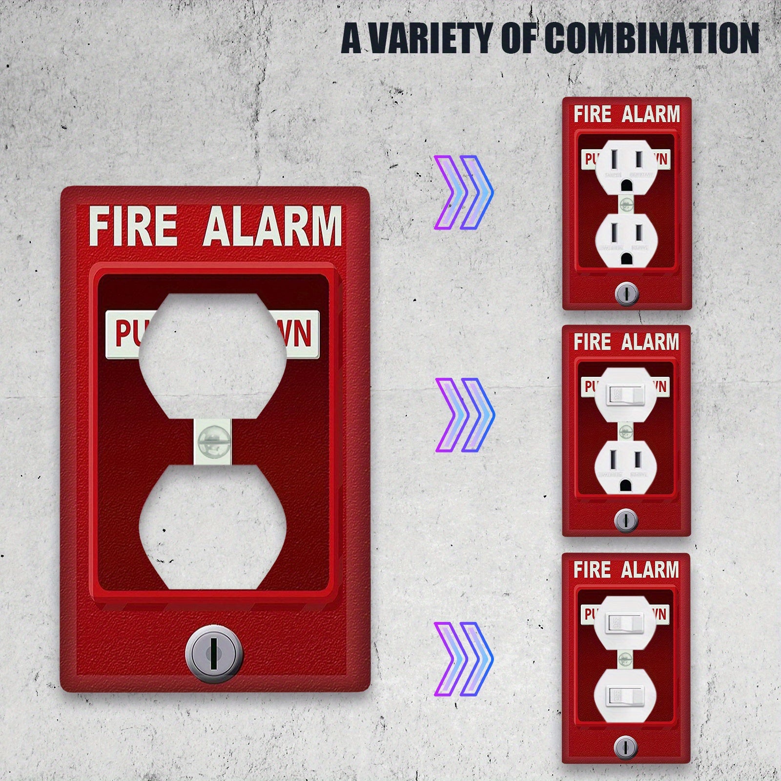 Placa decorativa de pared para alarma de incendio y luz con fácil instalación, sin necesidad de batería, para dormitorio y baño