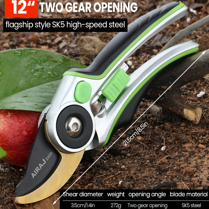 Pruning Shears Garden Hand Pruners with Sharp Steel Blades Ergonomic Trigger Heavy Duty