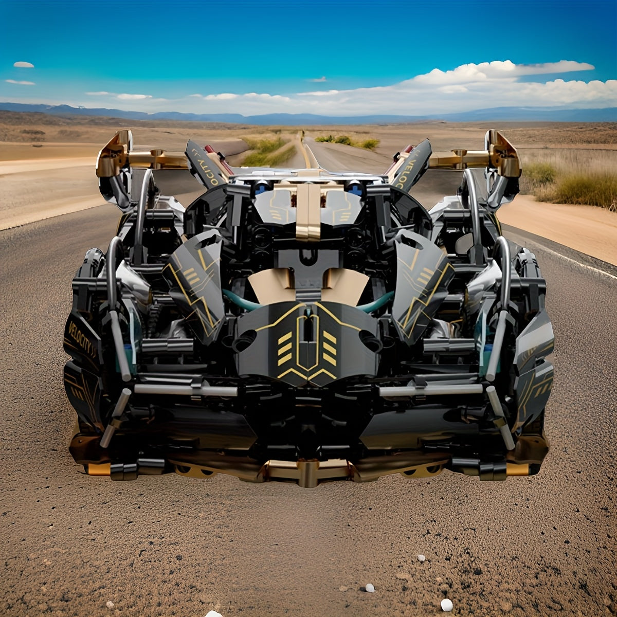 1314-Piece Black Sports Car Building Block Set for Adults and Teens