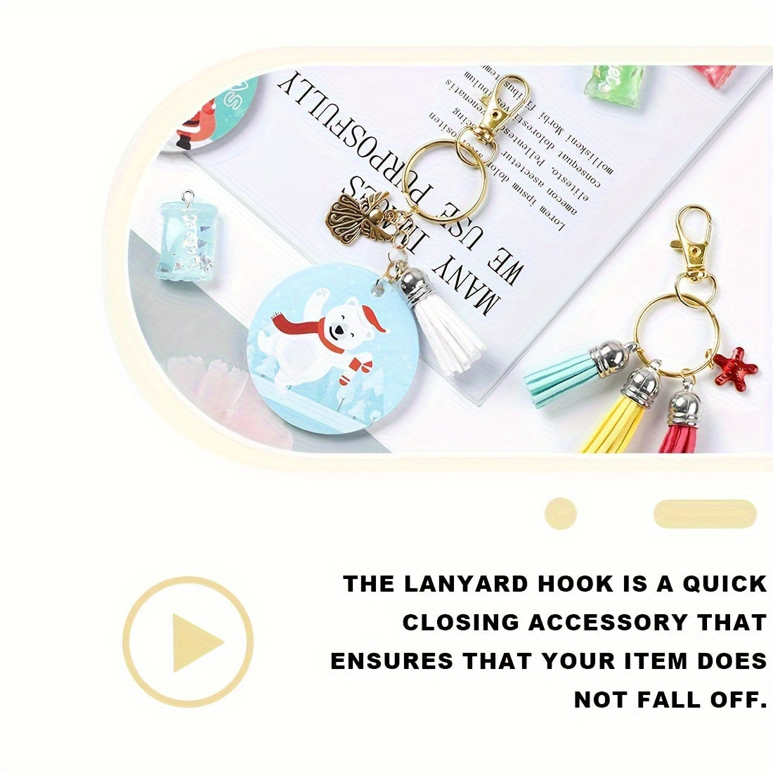 Набор из 100 золотых брелков, включая поворотные карабинные зажимы, зажимы с поворотом, 50 вращающихся карабиновых крючков и 50 ключевых колец в золоте (Тип A)