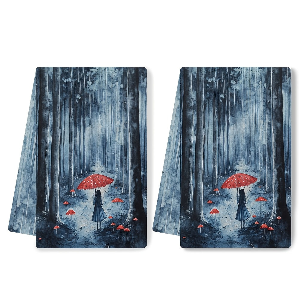 Juego de 2 toallas de cocina ultra suaves y absorbentes con diseño de selva lluviosa