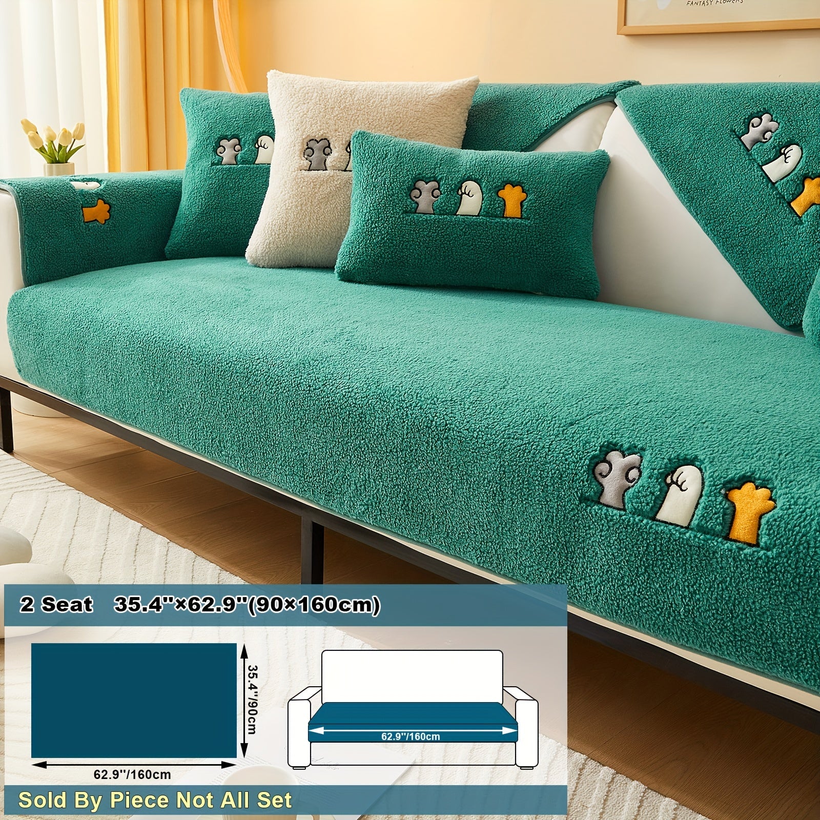 Плюшевый чехол на диван Sherpa, противоскользящий, защитный чехол для мебели для домашних животных для гостиной