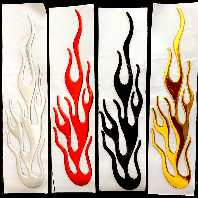 2Pcs Reflective Vinyl Flame Stickers for Cars and Motorcycles Decals