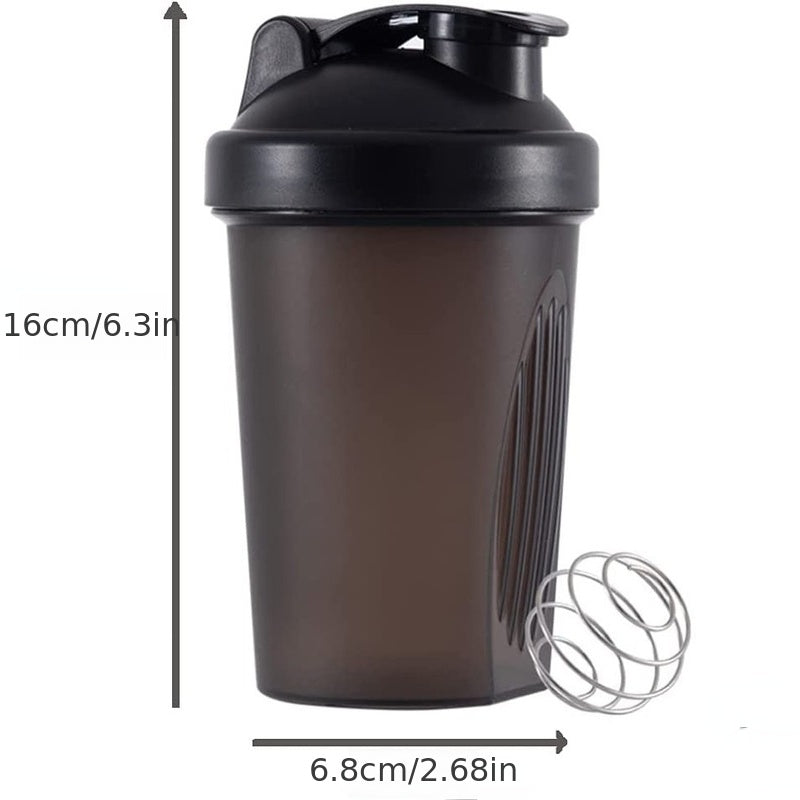 400ML Leakproof BPA-Free Shaker Bottle with Stainless Steel Whisk for Protein Shakes