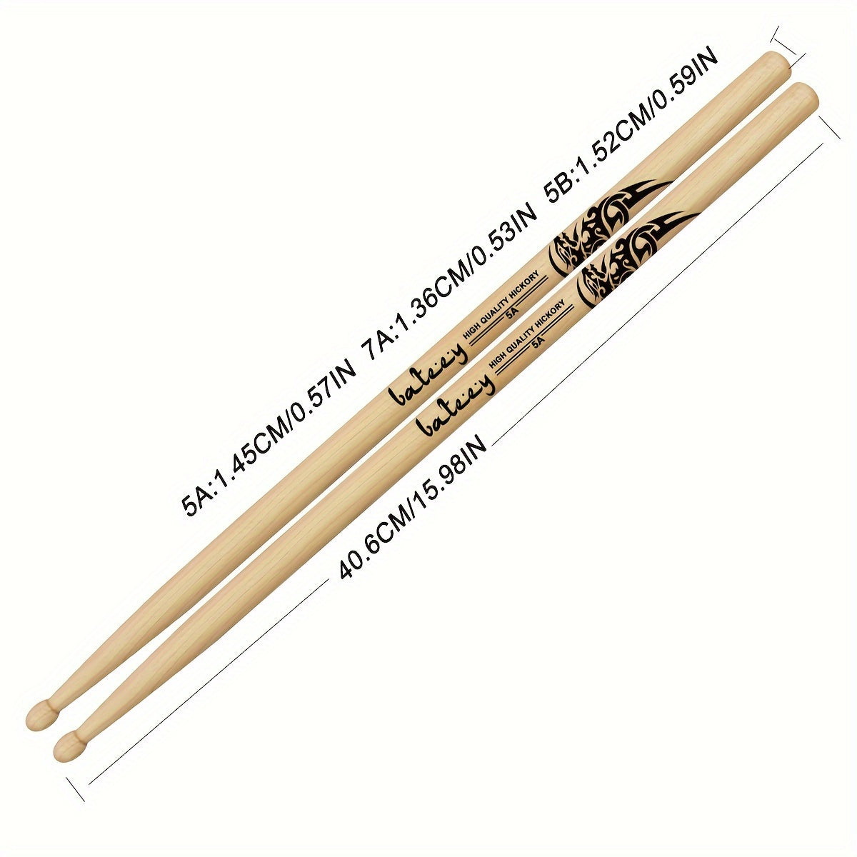 North American Walnut Drumsticks 5A 5B 7A for Performance and Practice