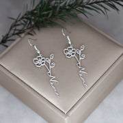 Women's Stainless Steel Flower Dangle Earrings Personalized Valentine's Day Gift